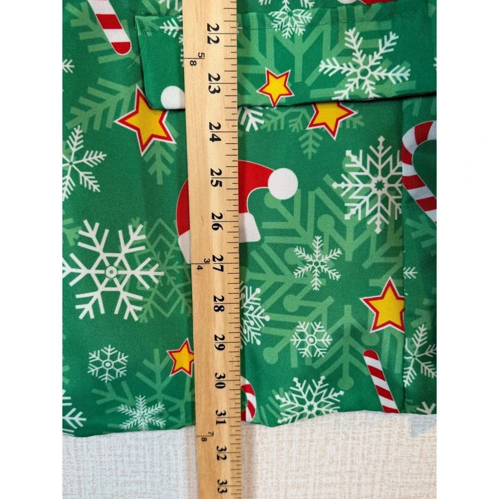 OffStream‎ Mens Green Christmas Blazer Suit Jacket 2XL Holiday Ugly Xmas Sweater